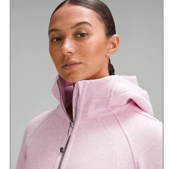 NWT Lululemon Scuba Full zip Hoodie in Heathered Vita Pink size 12 - Picture 4 of 8
